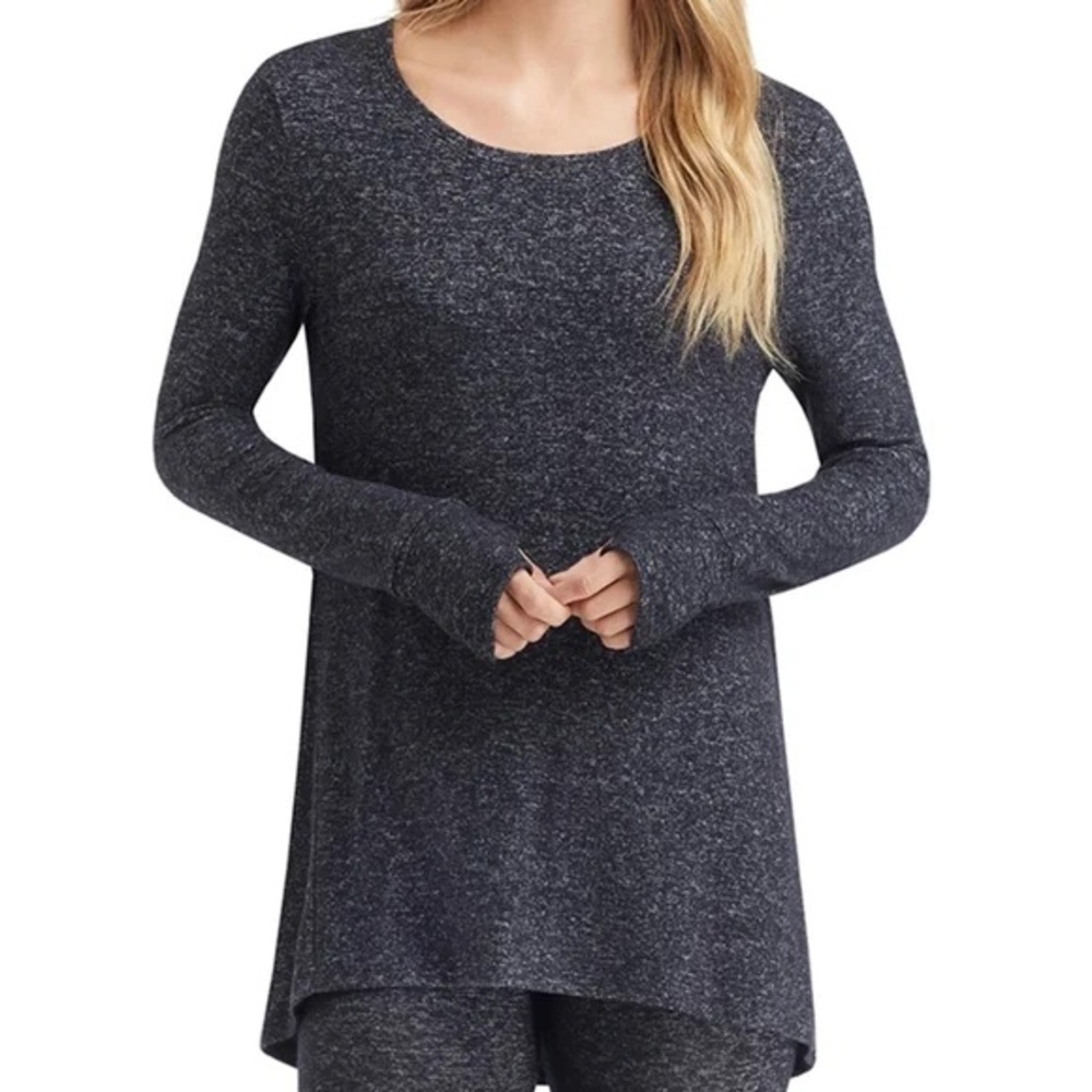 Cuddl Duds Soft Knit Heather Charcoal Long Sleeve Tunic